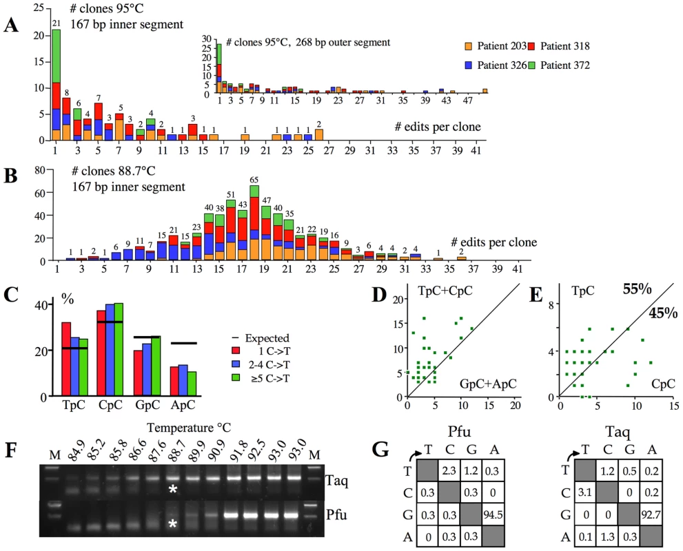 High frequency of A3 editing recovered by standard PCR.