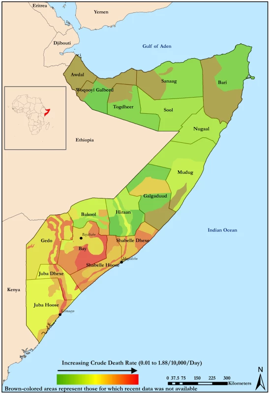 Severity of CDR by area surveyed, latest values in CE-DAT.