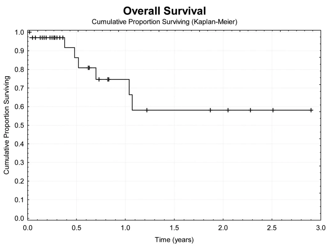 Celkové přežívání nemocných
Fig. 4: Overal survival