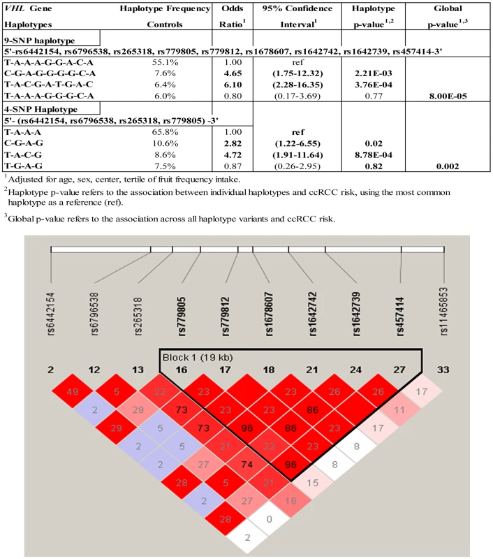 Risk of <i>VHL</i> promoter hypermethylation associated with inherited <i>VHL</i> gene polymorphisms.