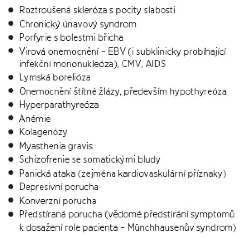 Diferenciální diagnóza somatoformních poruch