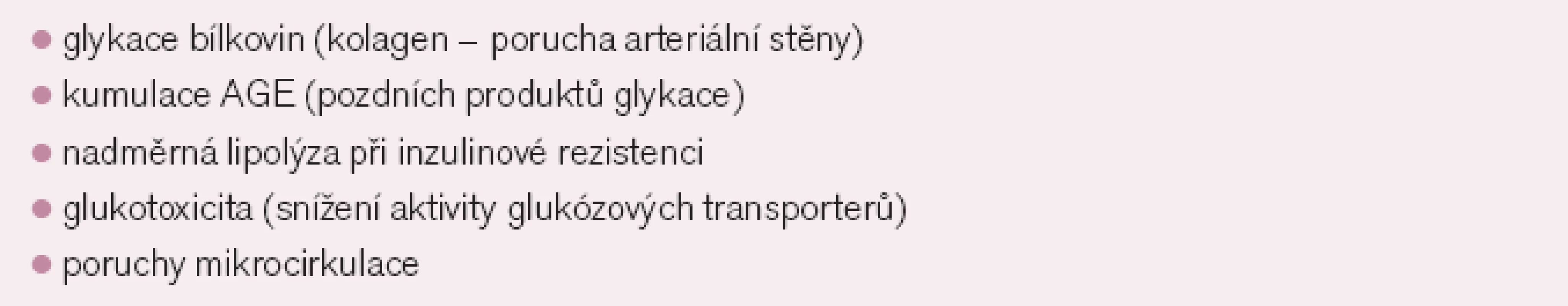 Mechanizmy působení hyperglykemie na rozvoj diabetické kardiomyopatie.