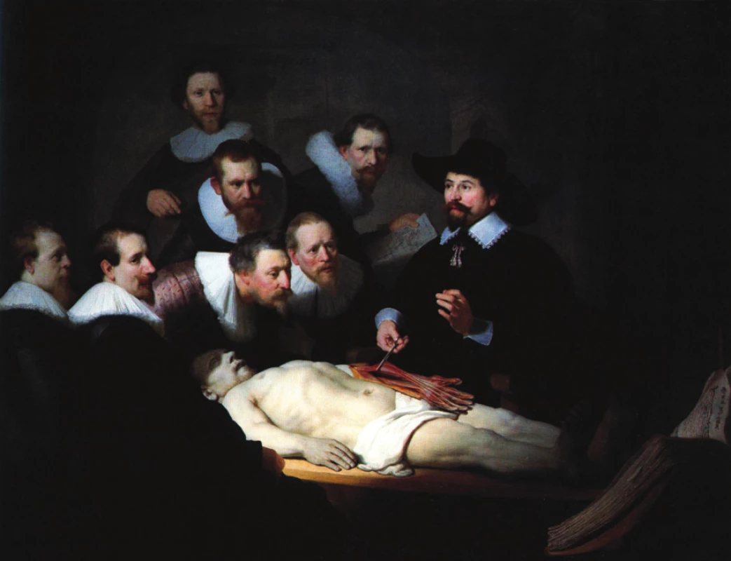 Rembrantův obraz Lekce anatomie doktora Tulpa
Fig. 1: A painting by Rembrandt: The Anatomy Lesson of Dr. Nicolaes Tulp