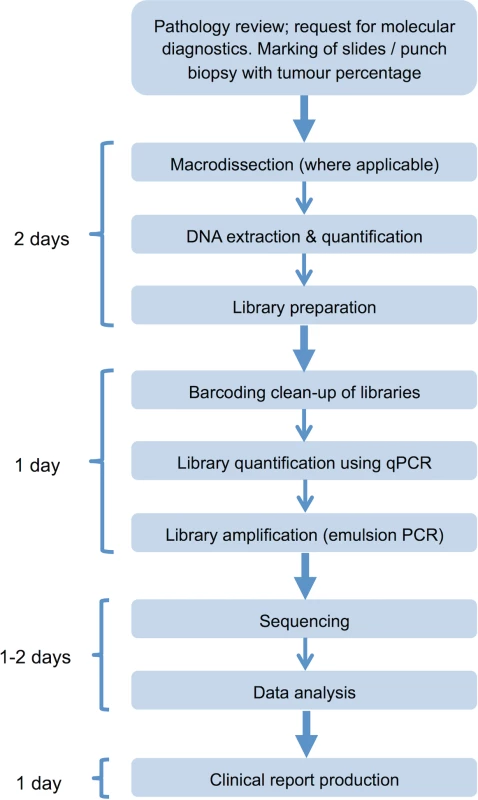 Next generation sequencing laboratory workflow.