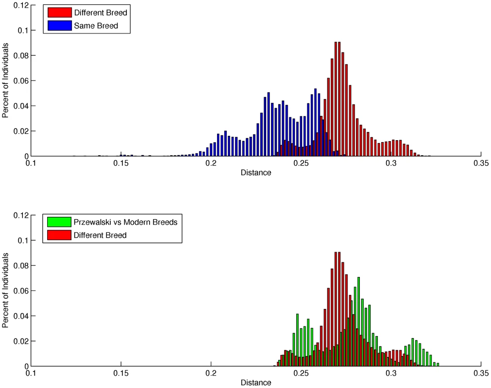 Distribution of pair-wise genetic distances.