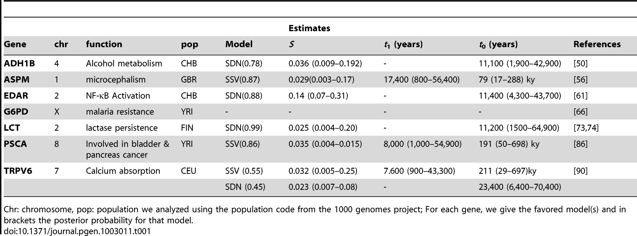 Genes analyzed in this study.