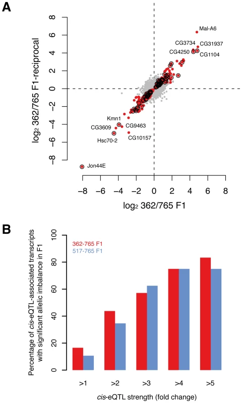 Validation of <i>cis</i>-associations in F1.