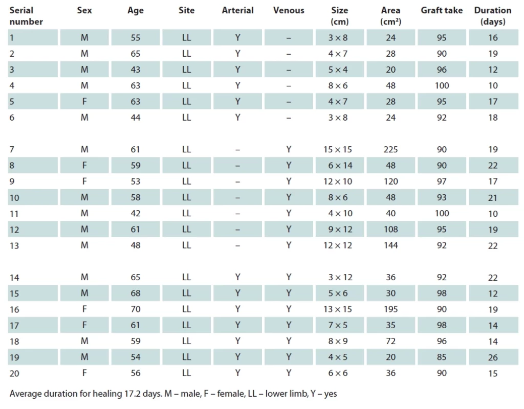 Demographic profi le of the patients.