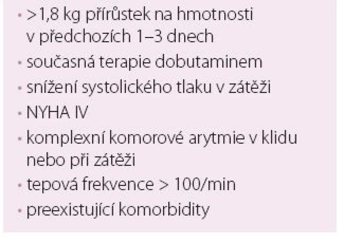 Relativní kontraindikace tělesného tréninku.