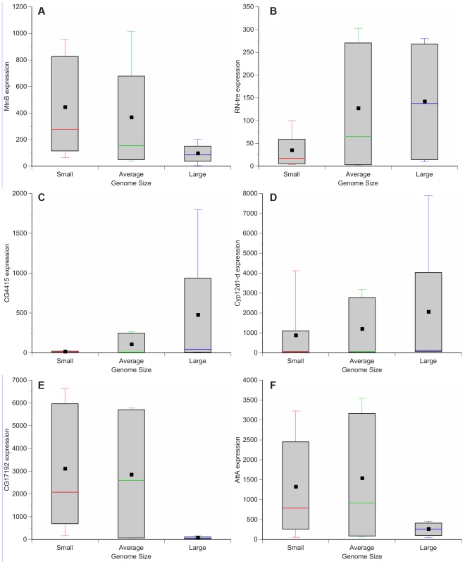 Genome size-associated changes in gene expression.