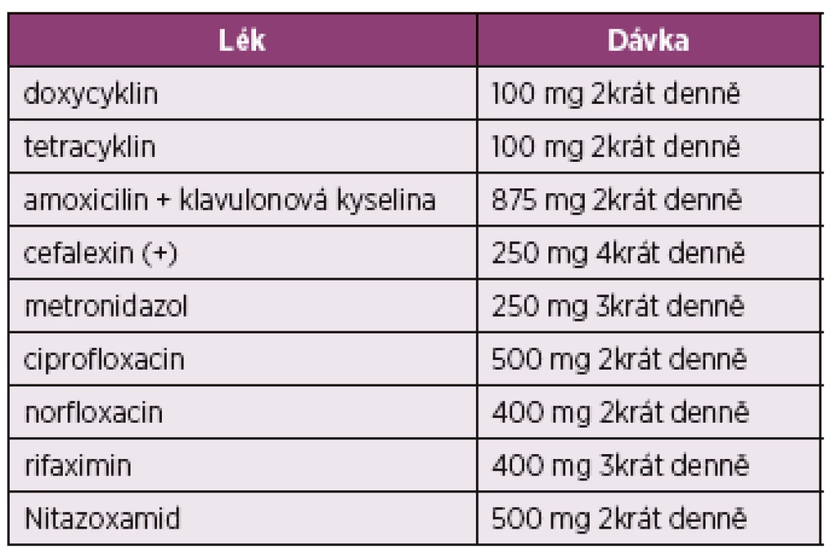 Přehled antibiotické léčby pro použití u syndromu bakteriálního přerůstání v tenkém střevě