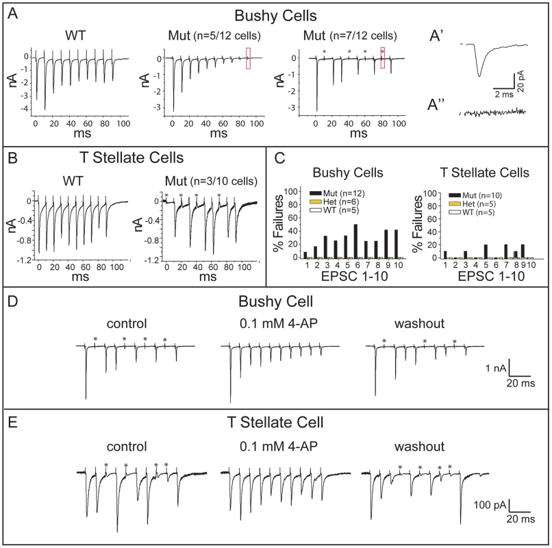 <i>Npr2</i> mutants exhibit normal synaptic depression but abnormal intermittent synaptic failures.