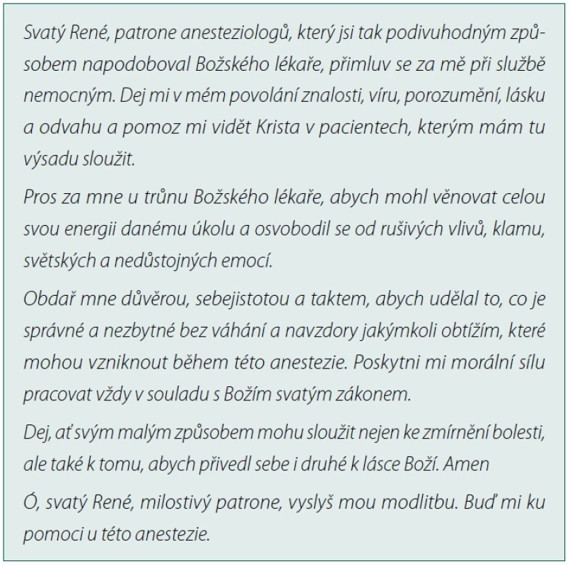 Modlitba ke sv. René (přeloženo podle [1, 3])