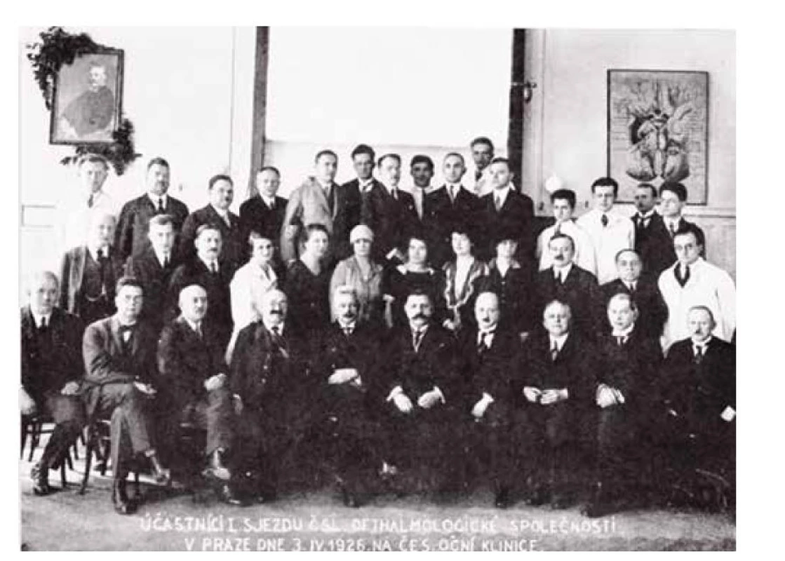 Účastníci sjezdu Čsl. Oftalmologické společnosti v Praze dne 3.4.1926 na české Oční
klinice [7]