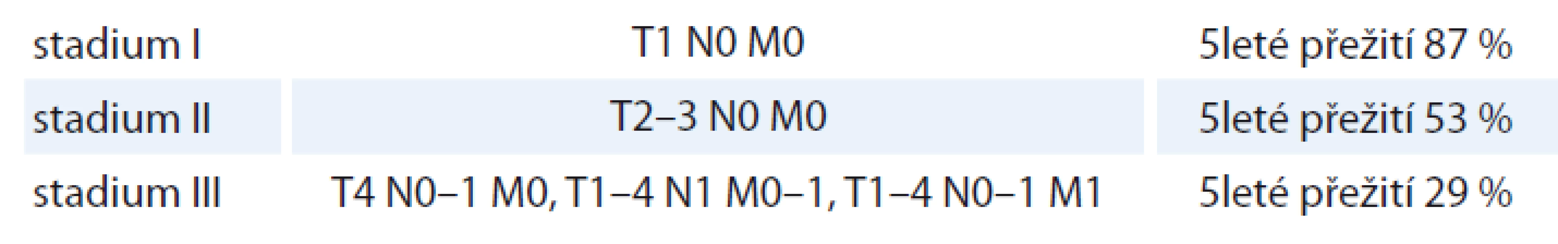 Stagingový systém mezoteliomu (TNM).