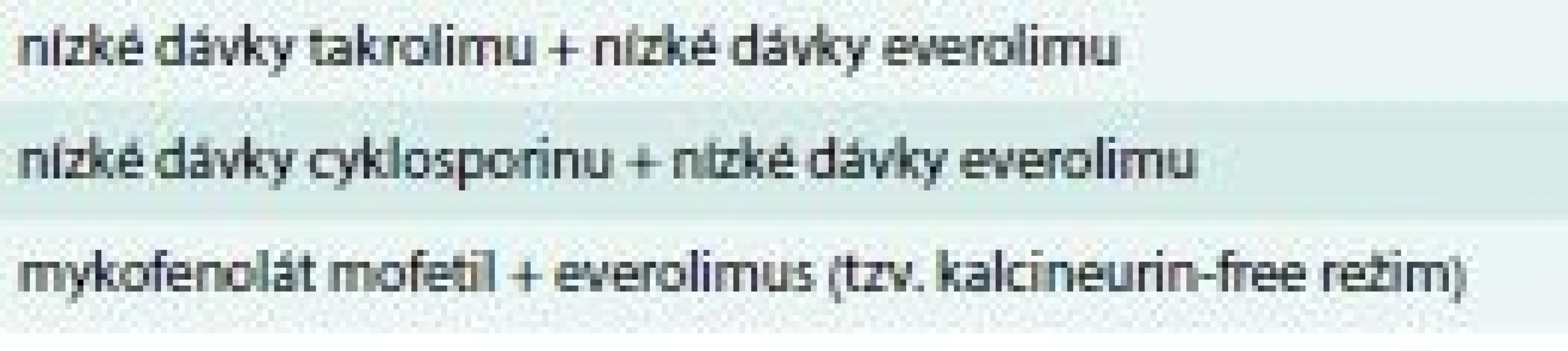 Kombinační imunosupresivní léčba
s podáním mTOR inhibitorů.
Upraveno podle [13]
