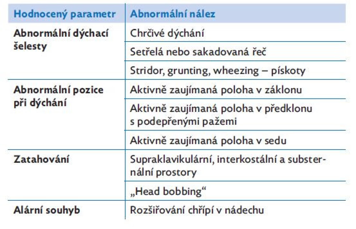 Zhodnocení dechové práce dítěte