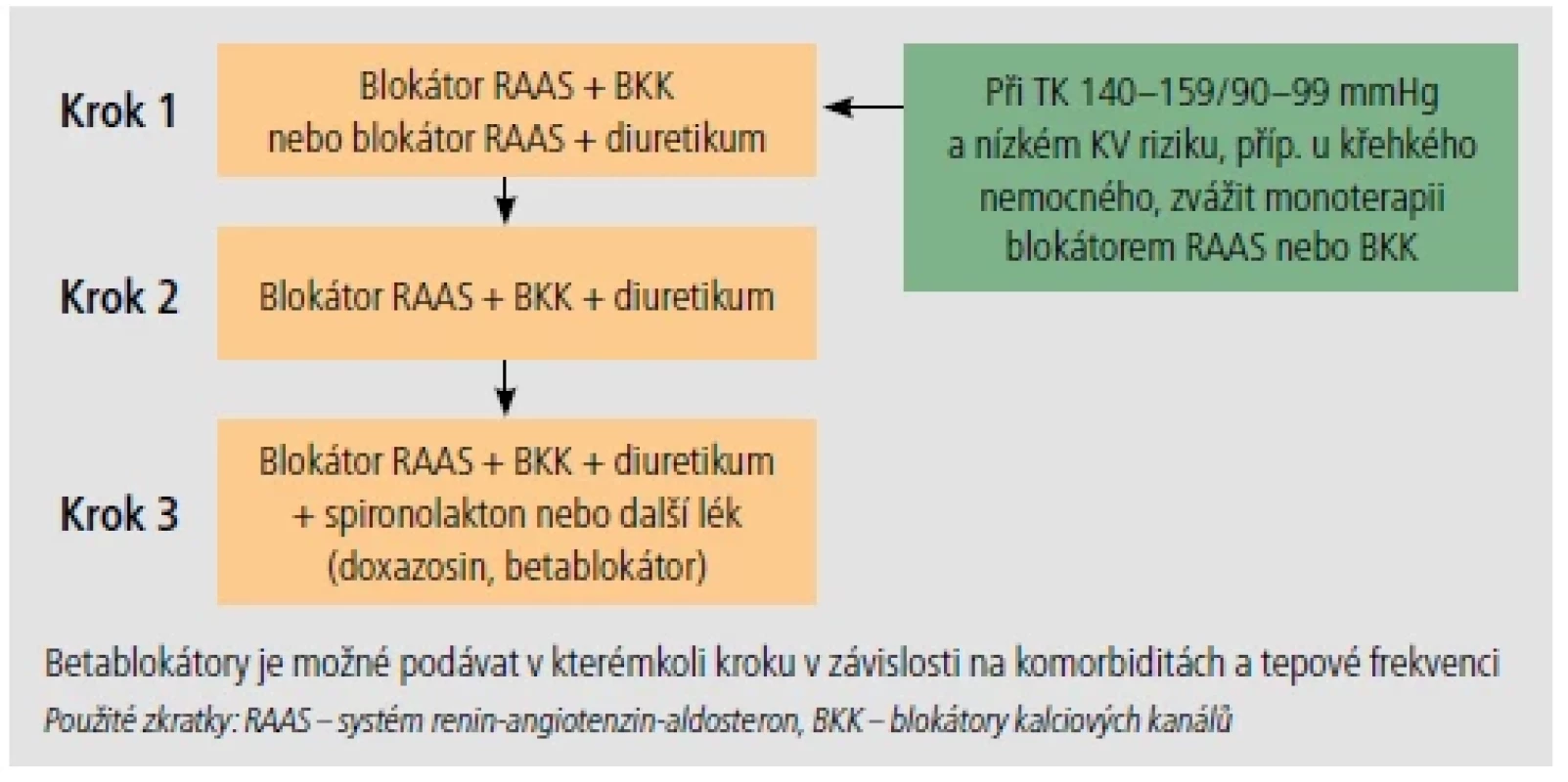 Schéma farmakoterapie arteriální hypertenze.