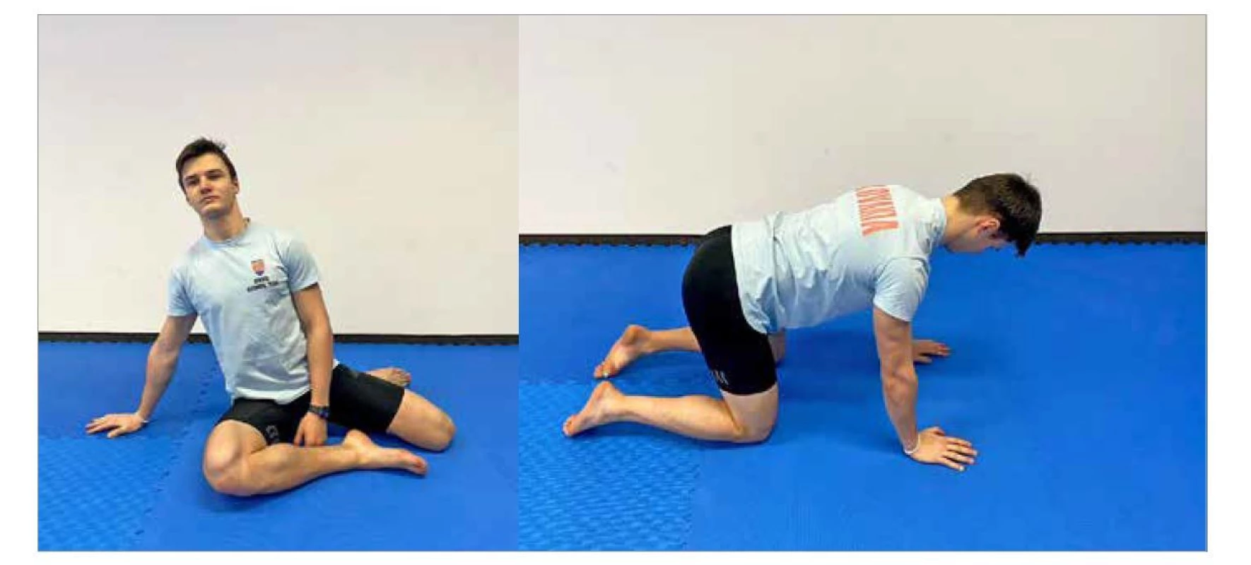 a 7. Izometrické cvičenie.
Fig. 6 and 7. Isometric exercise.