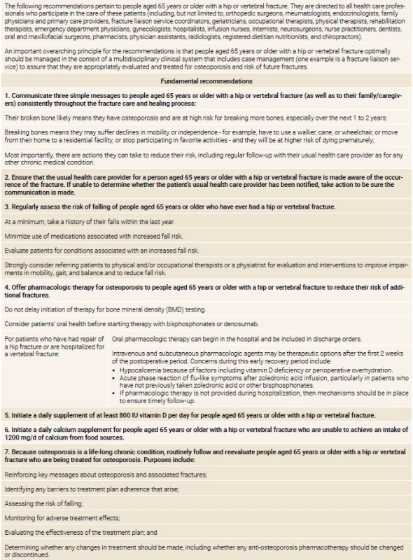 Summary of consensus recommendations