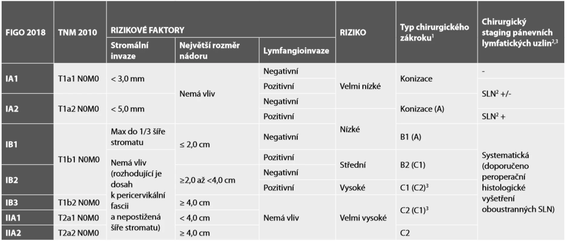 Doporučený rozsah chirurgického výkonu podle kriterií ESGO-ESTRO-ESP (7).