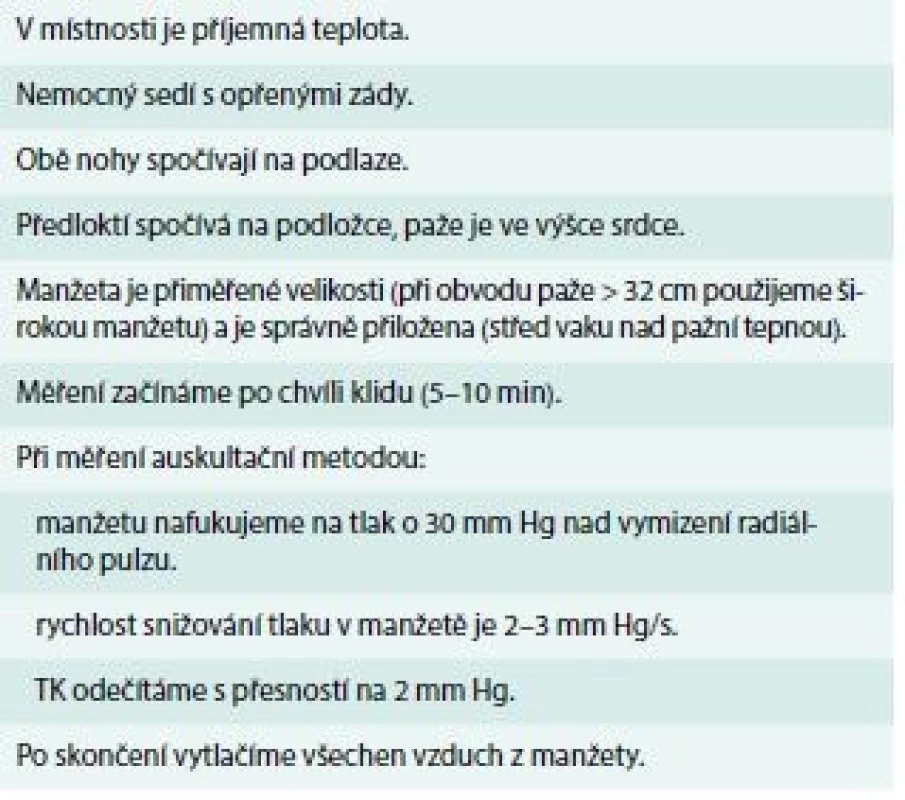 Zásady měření TK v ordinaci