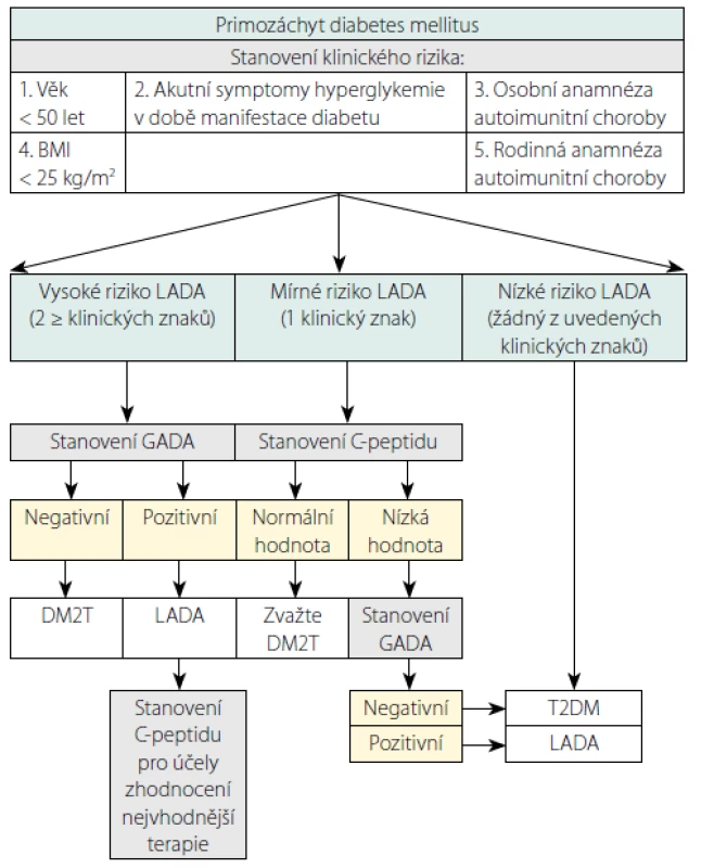 Navrhovaný algoritmus diagnostiky LADA