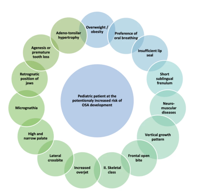 Summary of factors often occurring in children suffering from OSA