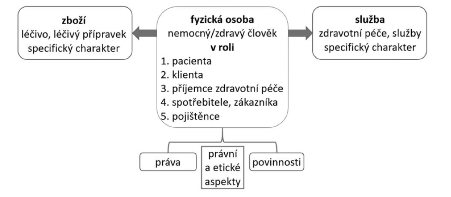 Nemocný/zdravý člověk a jeho role při poskytování zdravotní péče/služby