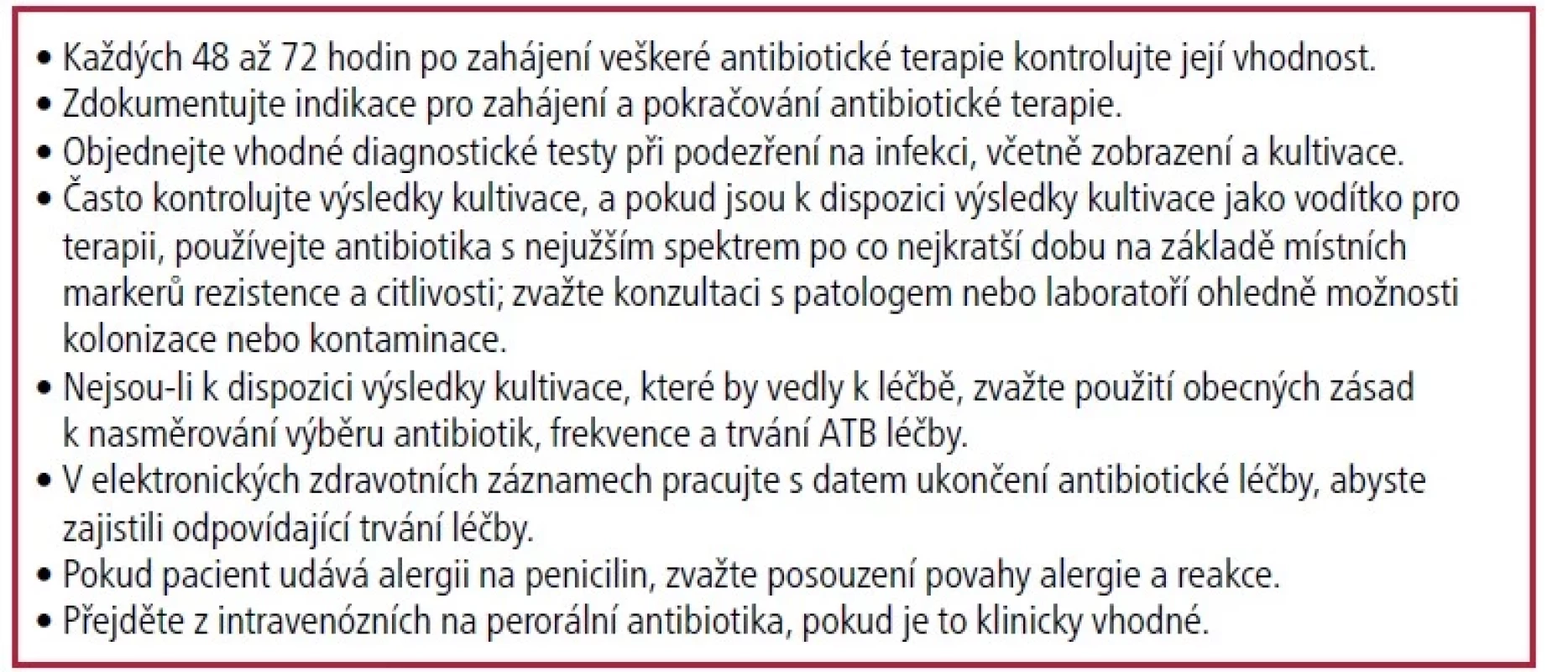 Lékařská a lékárenská intervence pro zlepšení dohledu nad antibiotiky
v nemocnicích