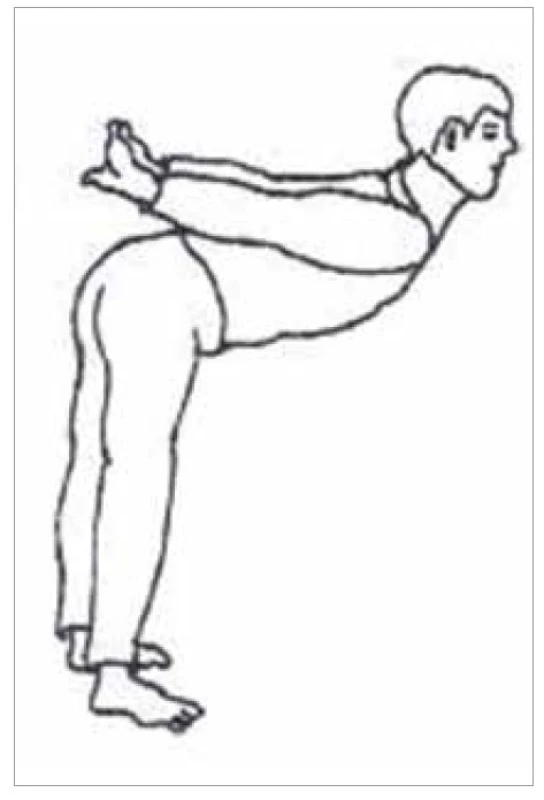 Cvik pre meridián hrubého čreva<br>
Fig. 4. Exercise for the meridian of the colon
