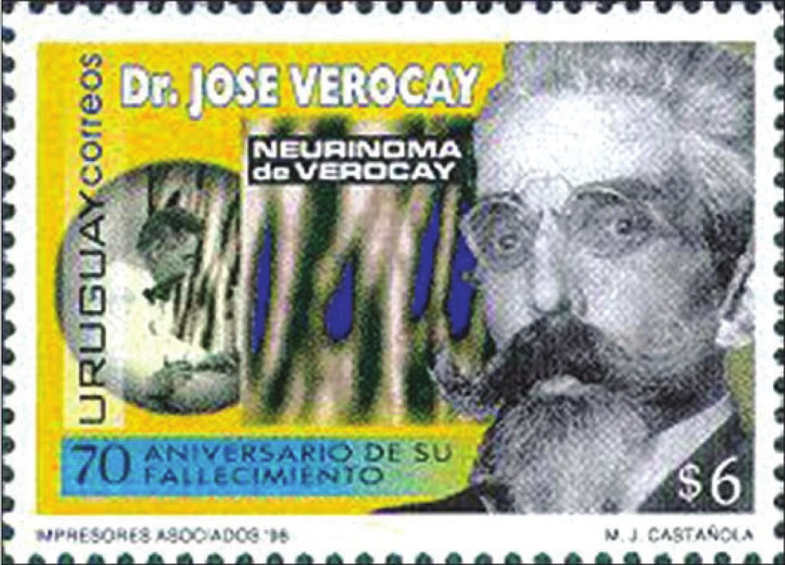 Uruguay mailing stamp in
the name of Dr. José Verocay.