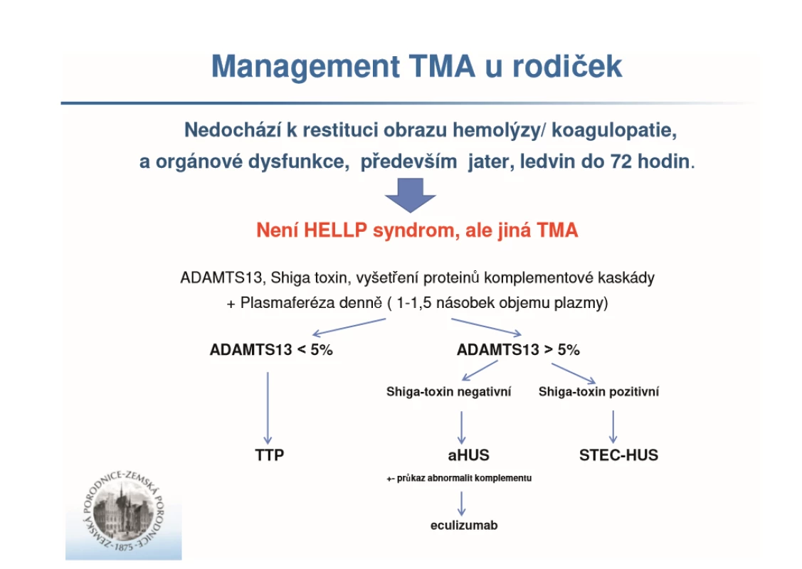 Navrhovaný algoritmus diagnostiky TMA