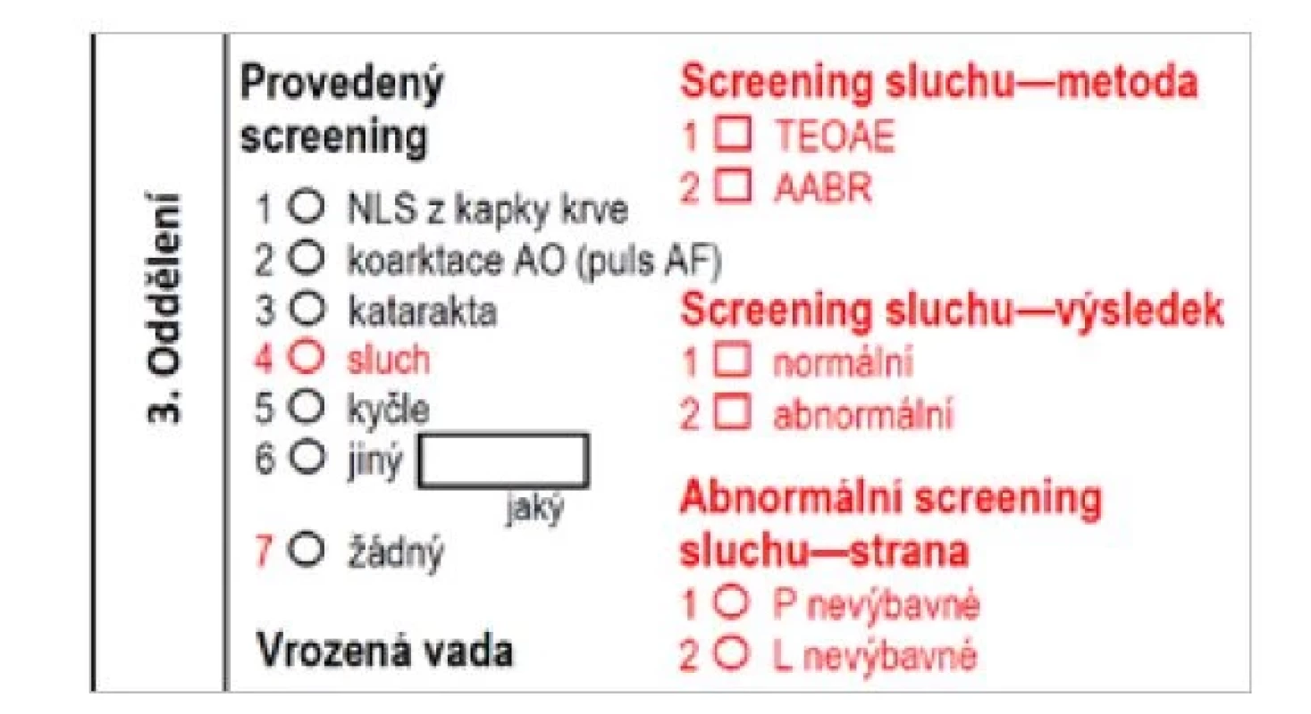 Zpráva o novorozenci – screening sluchu