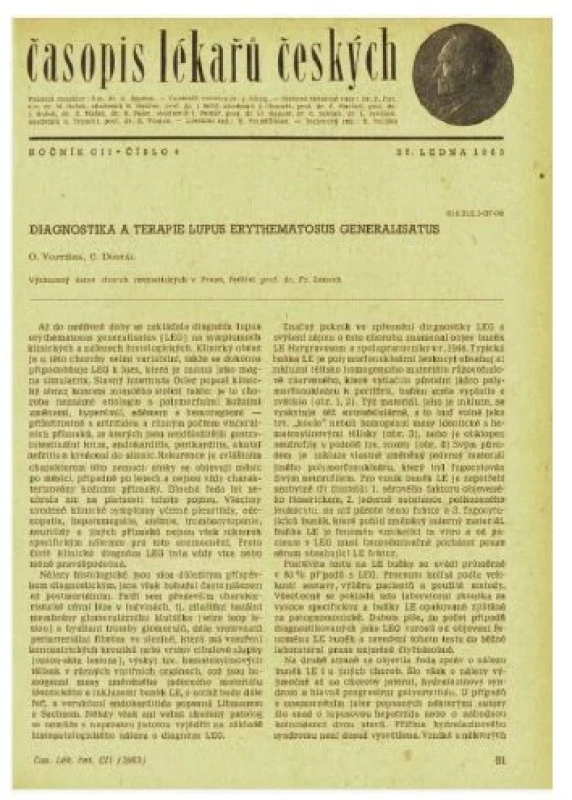 Jedna z prvních publikací dr. Vojtíška a Dostála
o systémovém lupusu