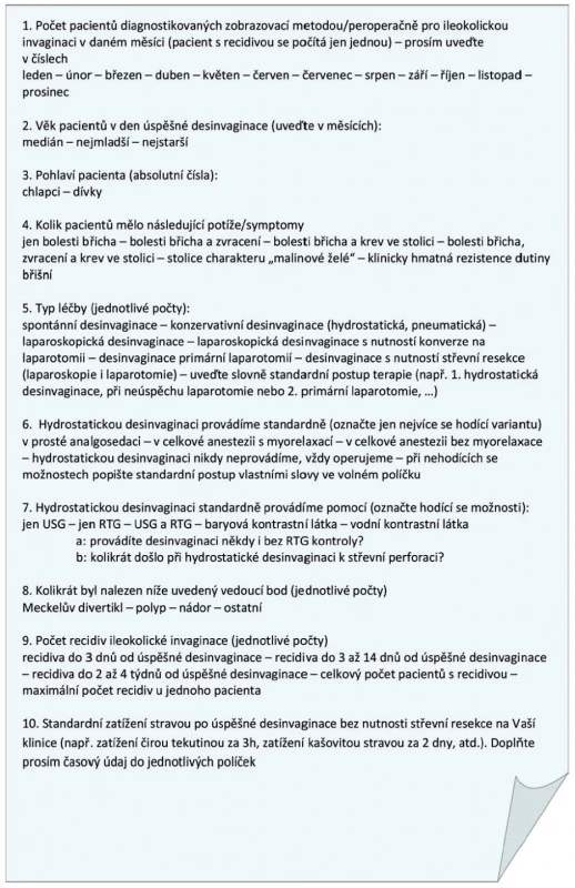 Náhled rozeslaného dotazníku <br>
Fig. 4: View of the questionnaire