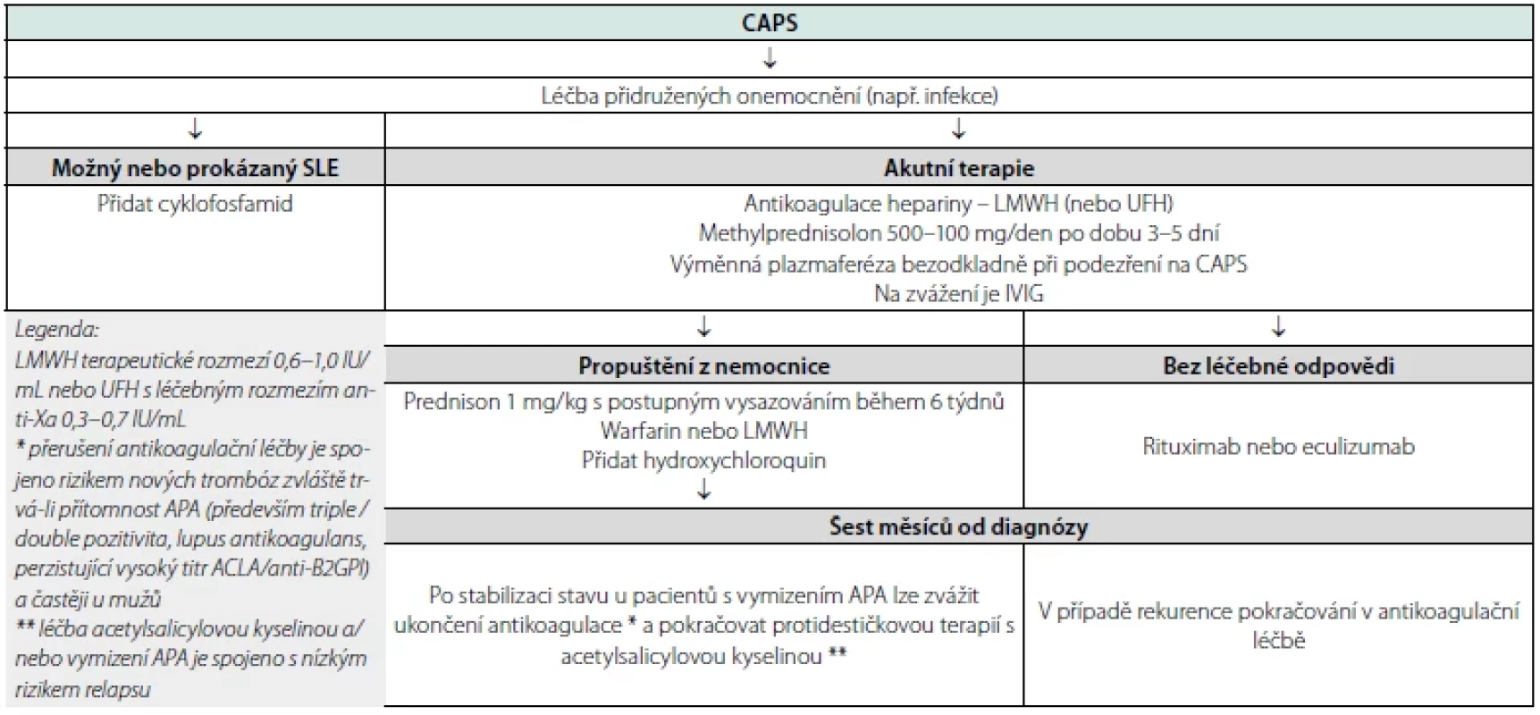 Návrh terapeutického algoritmu (volně podle Mesa CJ et al. Clin Rheumatol 2020)