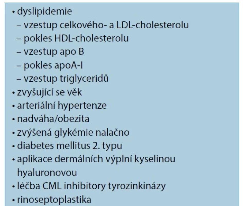 Rizikové faktory vzniku a vývoje xanthelasma
palpebrarum