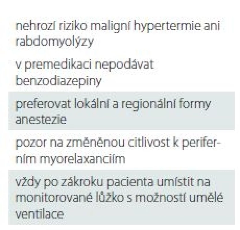 Myastenie – shrnutí.