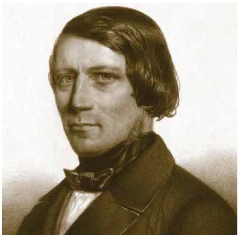 Ferdinand von Arlt (1812–1887) at the age of about
40 (Lithograph by Moritz Golde, printed in the studio of Franz
Hanfstaengl in Dresden)