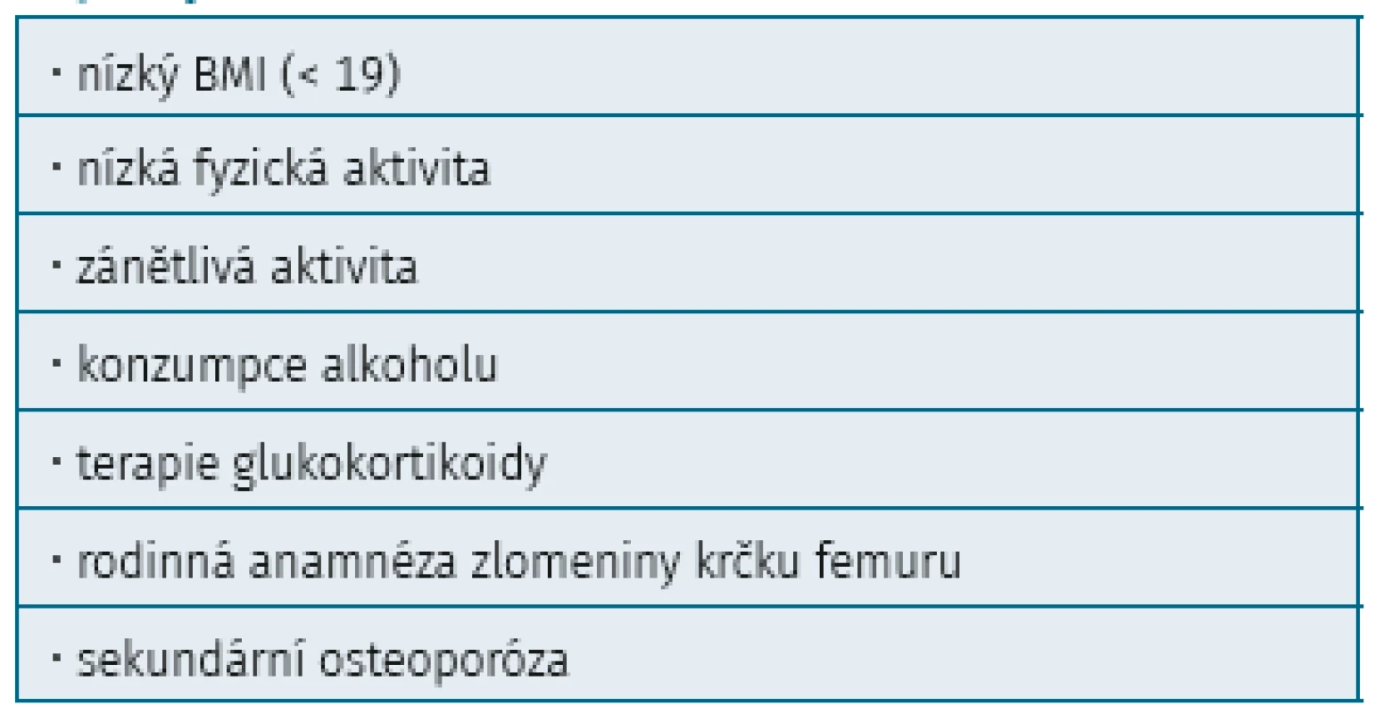 Rizikové faktory pro vznik osteoporózy u spondyloartritid (14)
