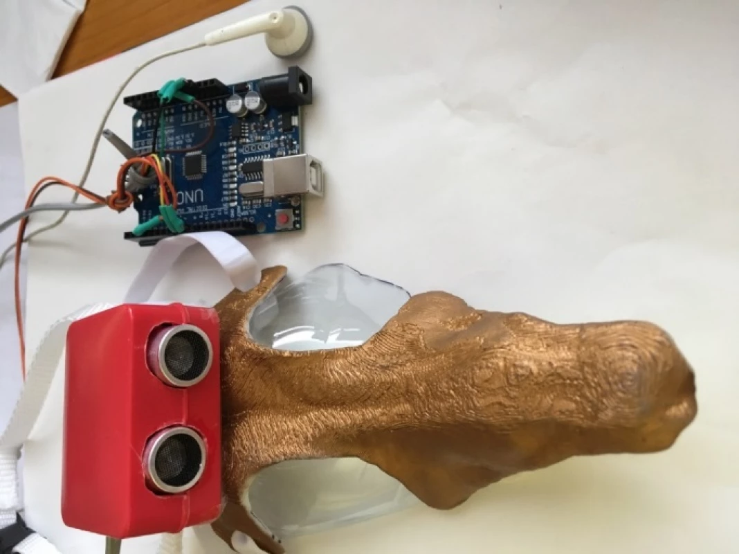Helmet with sensor.