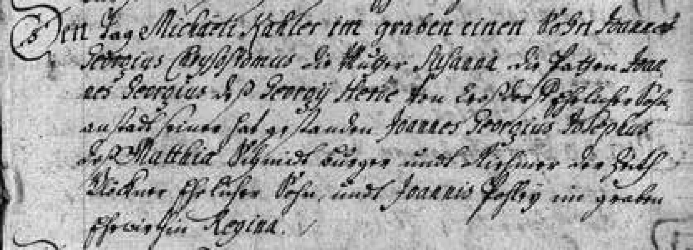 Zápis křtu Josefova děda Johanna Georga
Chrysostoma Kahlera (1731)