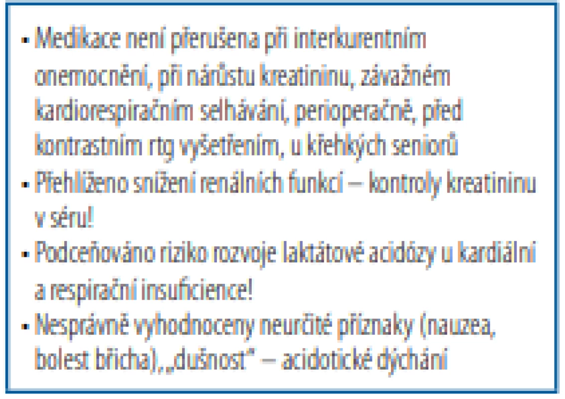 Nejčastější chyby při léčbě
metforminem