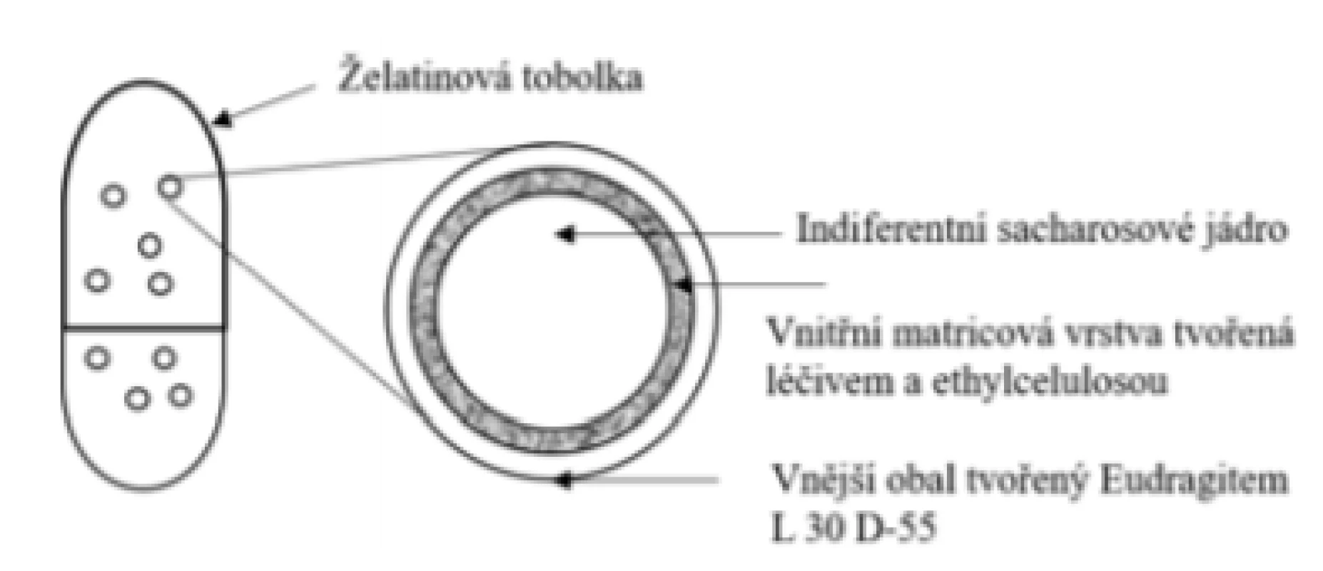 Přípravek Entocort® – tvrdé tobolky s řízeným
uvolňováním léčiva s obsahem obalených granulí