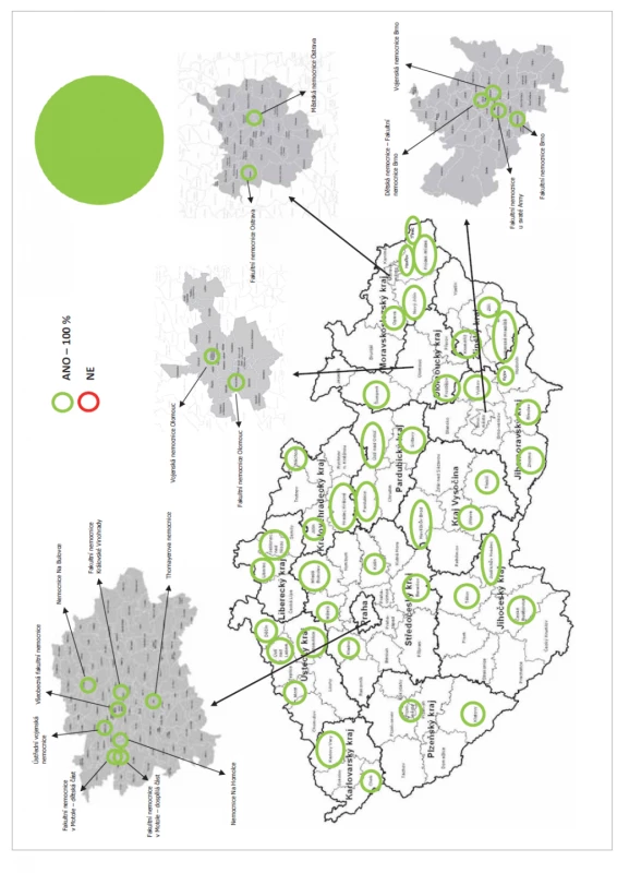 Otázka 1: Pracoviště – byl vyplněn dotazník?<br>
Fig. 1. Question 1: Departments – Has the questionnaire been completed?