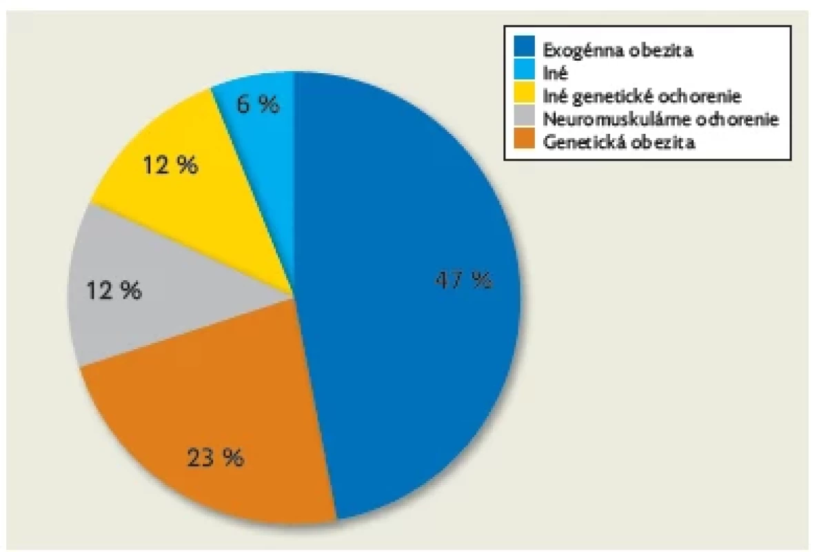 Podiel základných diagnóz pacientov v Detskom spánkovom
laboratóriu Kliniky detí a dorastu JLF UK a UNM v Martine
na NIV liečbe