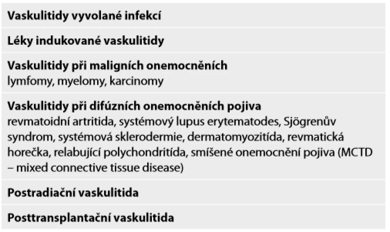 Sekundární vaskulitidy.
