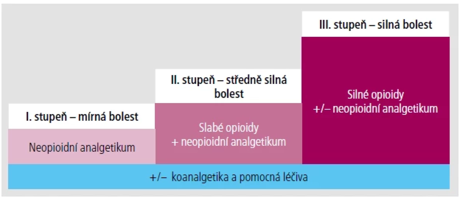 Třístupňový žebříček léčby bolesti.