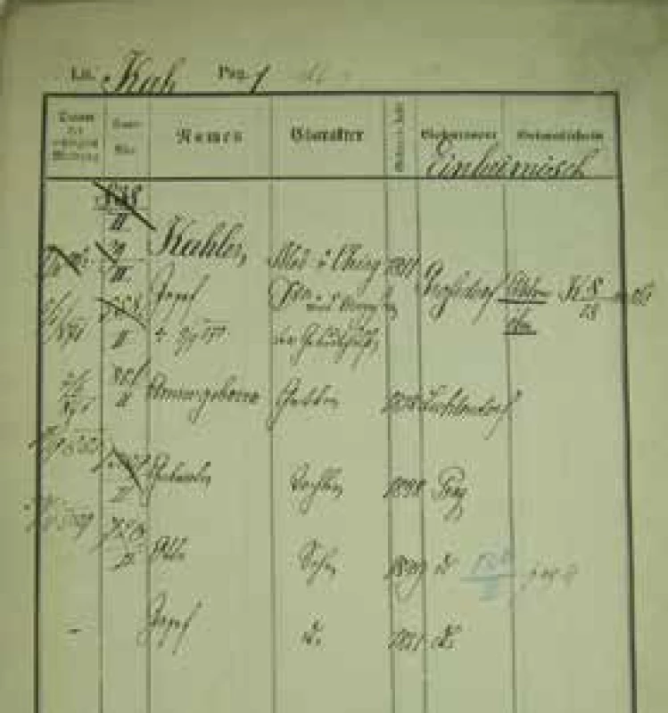 Pražské policejní pobytové přihlášky
Josefovy rodiny (1852-1889)